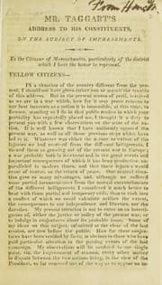 Tapa de Mr. Taggart's address to his constituents