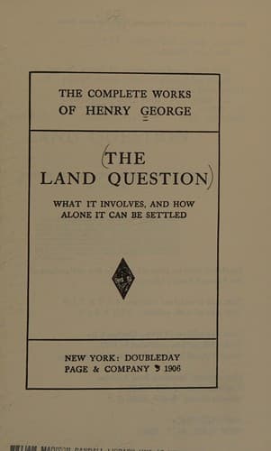 Tapa de The land question
