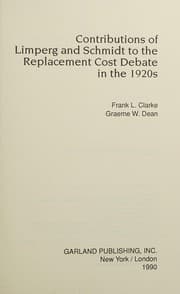 Tapa de Contributions of Limperg and Schmidt to the replacement cost debate in the 1920s