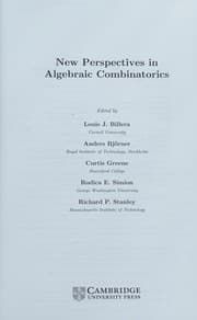 Tapa de New perspectives in algebraic combinatorics