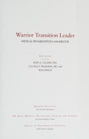 Tapa de Warrior Transition Leader : Medical Rehabilitation Handbook