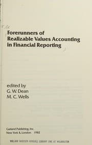 Tapa de Forerunners of realizable values accounting in financial reporting