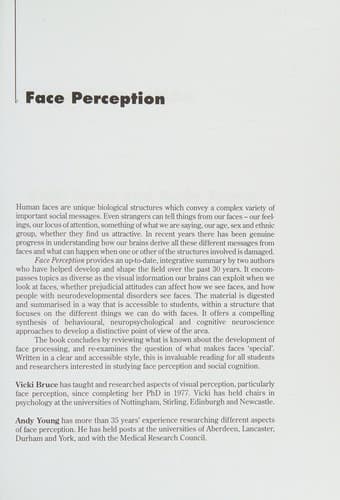 Tapa de Face perception