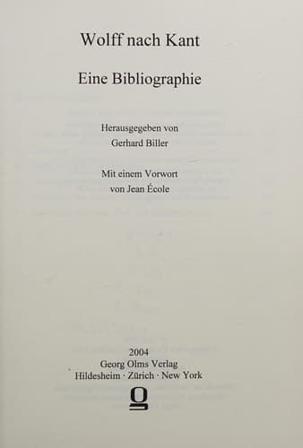 Tapa de Wolff nach Kant
