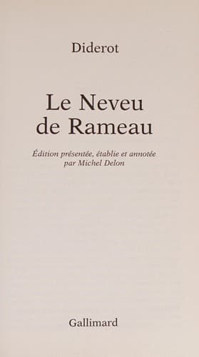 Tapa de Le neveu de Rameau