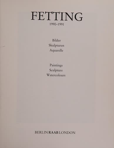 Tapa de Fetting, 1990-1991