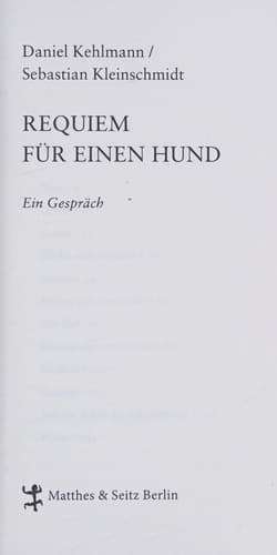 Tapa de Requiem für einen Hund