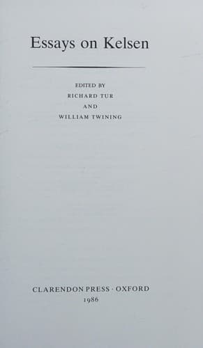 Tapa de Essays on Kelsen