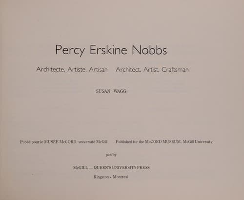 Tapa de Percy Erskine Nobbs