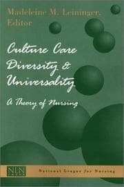 Tapa de Culture Care Diversity and Universality