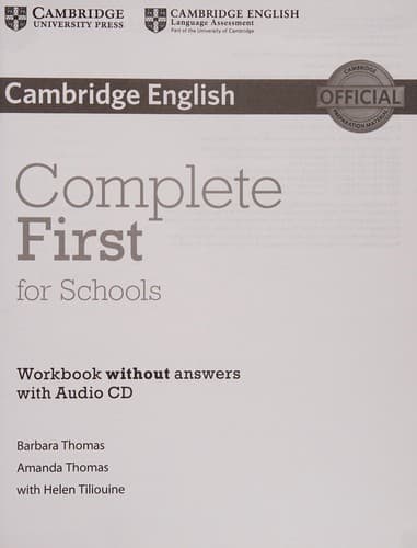 Tapa de Complete First Certificate for Schools. Student's Book Without Answer. Per le Scuole Superiori. Con CD-ROM. Con Espansione Online