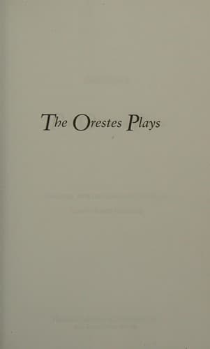Tapa de The Orestes plays