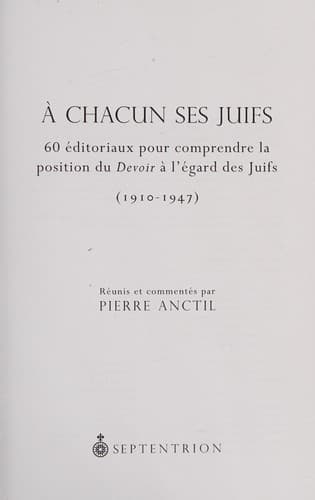 Tapa de À chacun ses Juifs