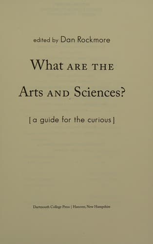 Tapa de What Are the Arts and Sciences?