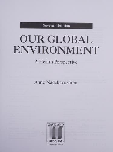 Tapa de Our global environment