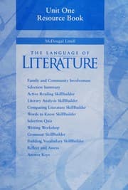 Tapa de The language of literature--Grade Ten--Unit One Resource Book