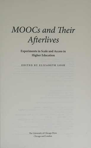 Tapa de MOOCs and Their Afterlives