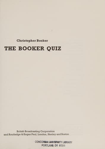 Tapa de Booker Quiz