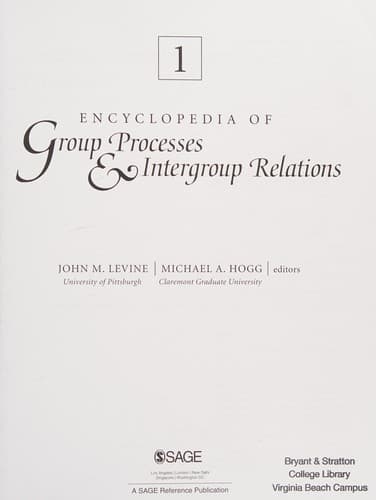 Tapa de Encyclopedia of group processes & intergroup relations