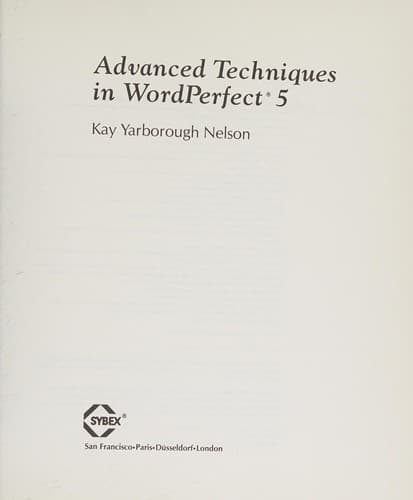 Tapa de Advanced techniques in WordPerfect 5