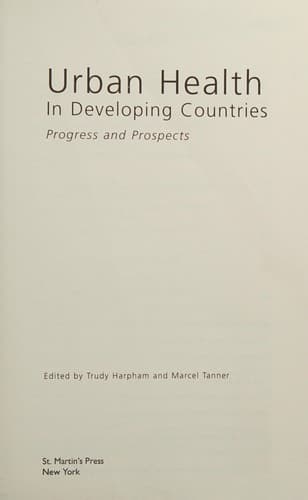 Tapa de Urban health in developing countries