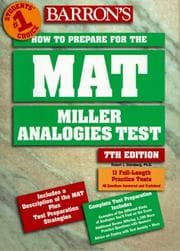 Tapa de Barron's how to prepare for the MAT, Miller analogies test