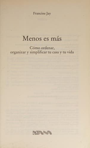 Tapa de Menos es más