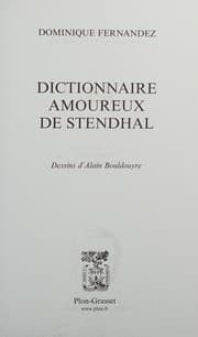 Tapa de Dictionnaire amoureux de Stendhal