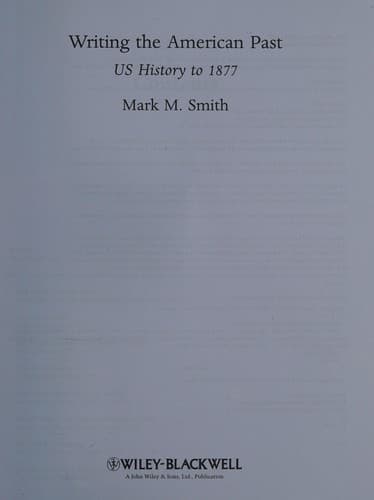 Tapa de Writing the American past