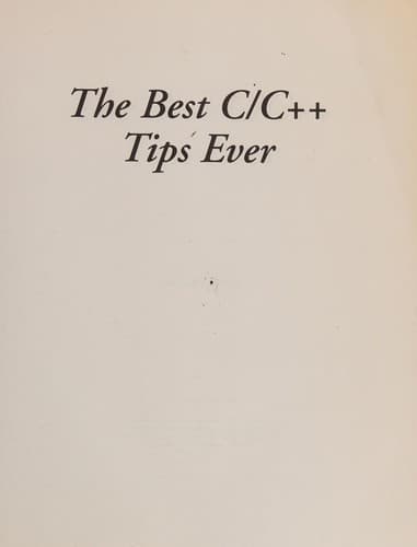 Tapa de The best C/C++ tips ever