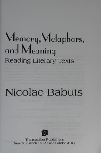 Tapa de Memory, metaphors, and meaning