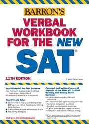 Tapa de Barron's verbal workbook for the new SAT