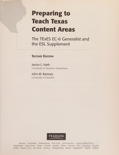 Tapa de Preparing to teach Texas content areas
