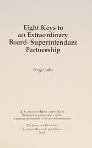Tapa de Eight keys to an extraordinary board-superintendent partnership