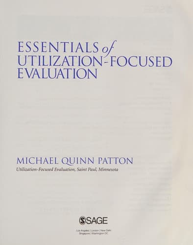 Tapa de Essentials of utilization-focused evaluation