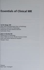 Tapa de Essentials of clinical MRI