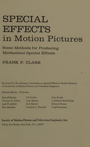 Tapa de Special effects in motion pictures