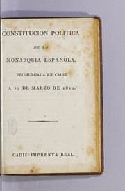 Tapa de Constitucion politica de la Monarquia española