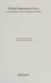 Tapa de GLOBAL POPULATION POLICY: FROM POPULATION CONTROL TO REPRODUCTIVE RIGHTS