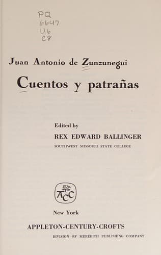 Tapa de Cuentros y patrañas
