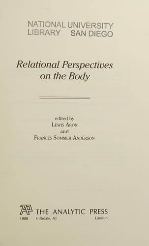 Tapa de Relational perspectives on the body