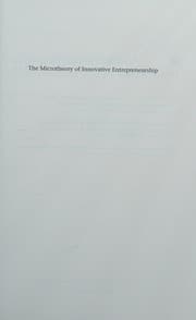 Tapa de The microtheory of innovative entrepreneurship