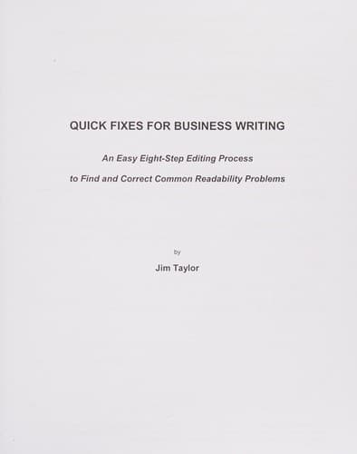 Tapa de Quick fixes for business writing