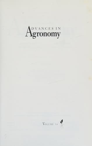 Tapa de Advances in agronomy