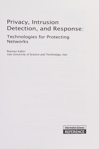 Tapa de Privacy, intrusion detection, and response