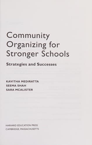 Tapa de Community organizing for stronger schools