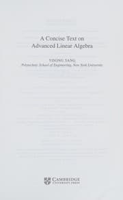 Tapa de Concise Text on Advanced Linear Algebra