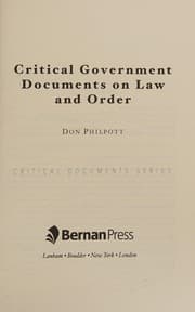 Tapa de Critical government documents on law and order