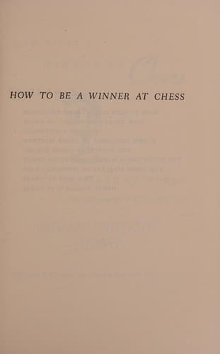 Tapa de How to be a winner at chess.