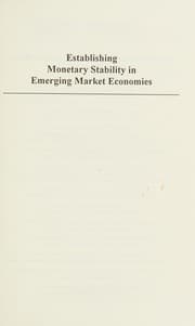 Tapa de Establishing monetary stability in emerging market economies